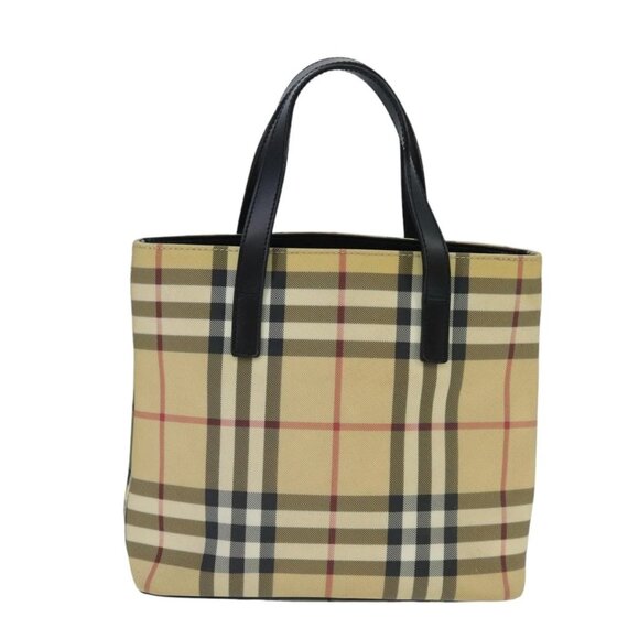 BURBERRY Nova Check Hand Bag PVC Beige Auth - Picture 2 of 16